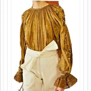 Ulla Johnson Margurite Blouse Olive size 0